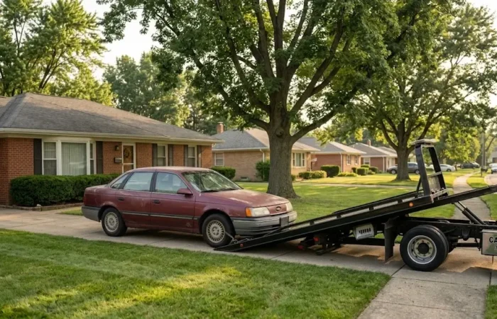 Cash for junk cars Elyria OH for non-running vehicles and same-day pickup
