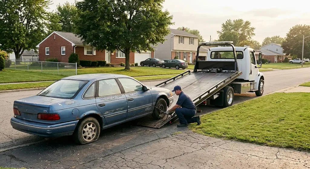 Junk car removal in Lorain, OH for damaged and failed-inspection vehicles