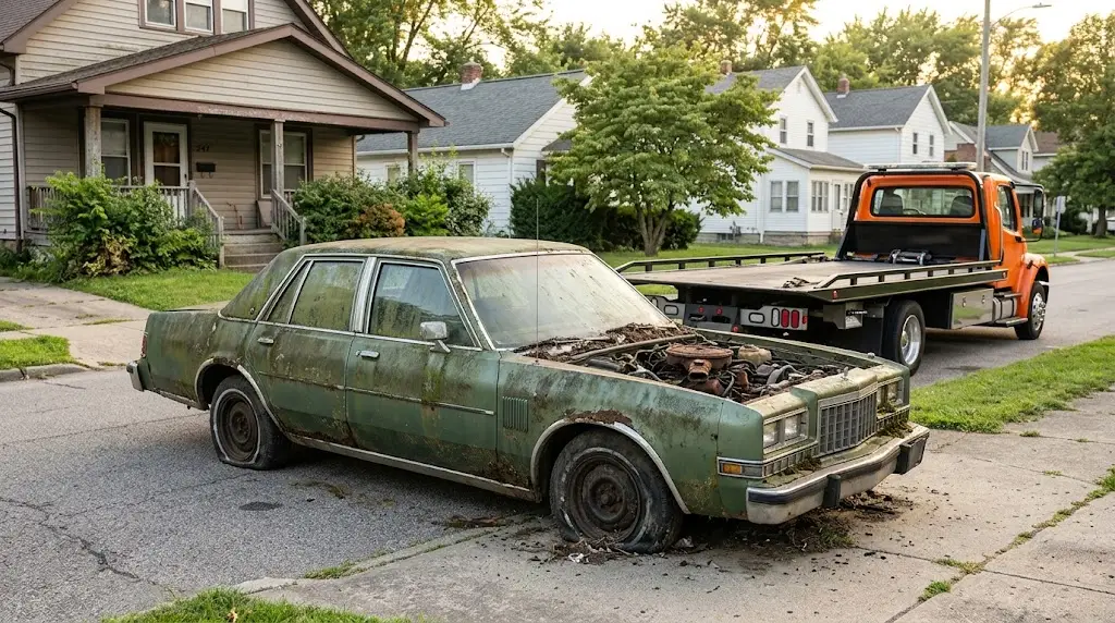Cash for junk cars Lorain, OH for a damaged vehicle with a non-running engine