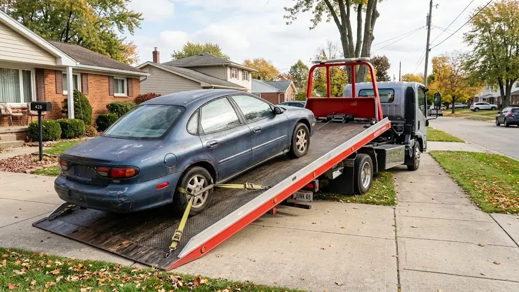 Cash for junk cars Elyria OH with towing for accident-damaged vehicles
